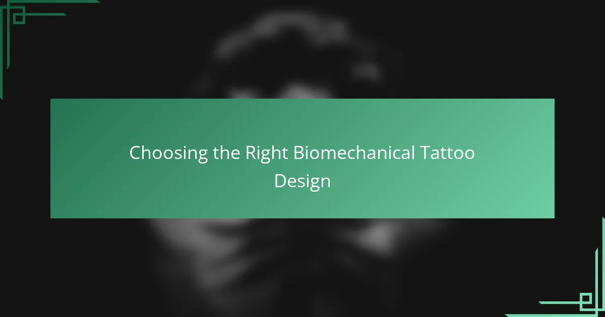 Choosing the Right Biomechanical Tattoo Design