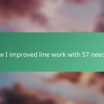 How I improved line work with S7 needles