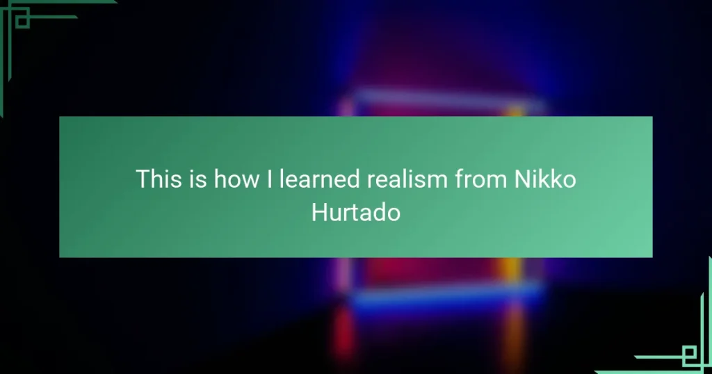 This is how I learned realism from Nikko Hurtado