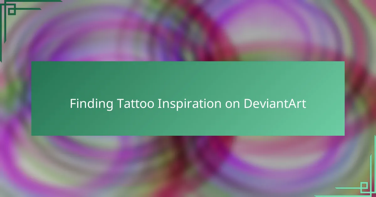 Finding Tattoo Inspiration on DeviantArt