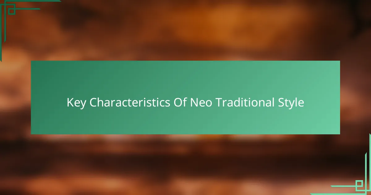 Key Characteristics Of Neo Traditional Style