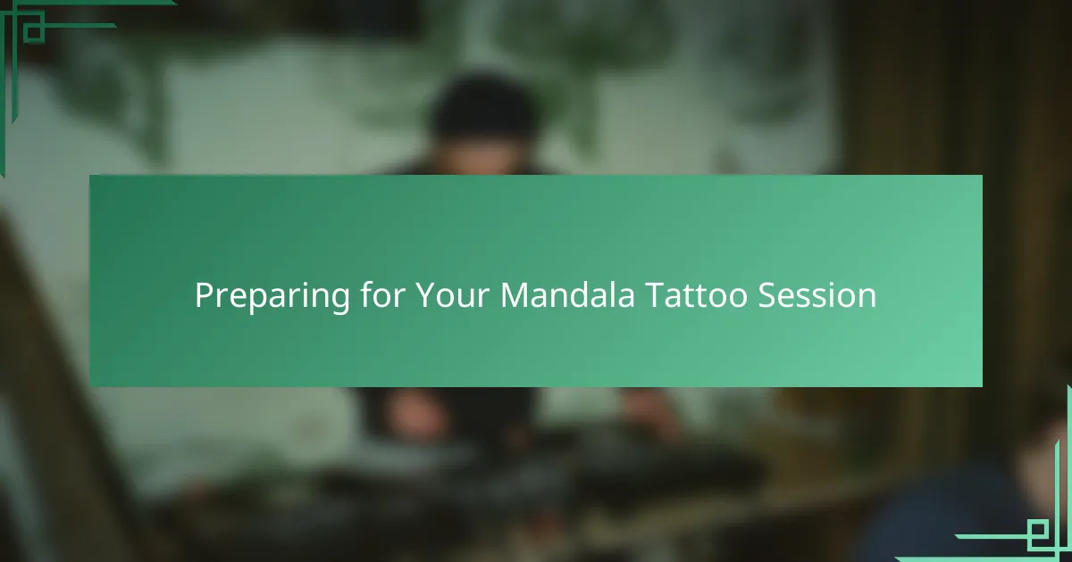 Preparing for Your Mandala Tattoo Session
