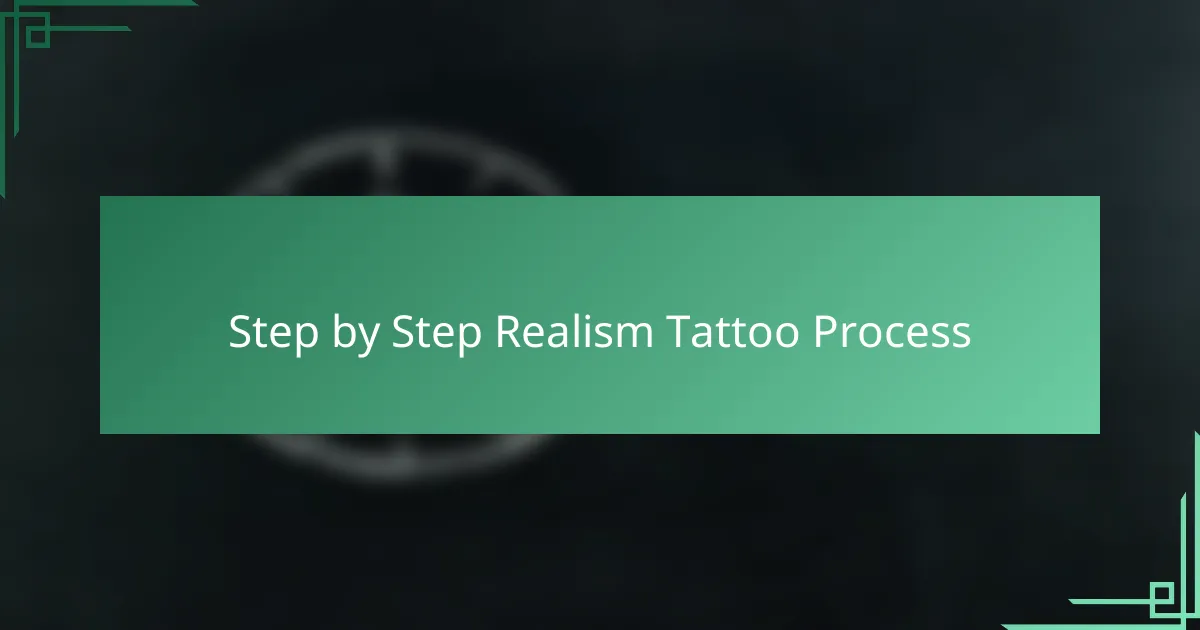Step by Step Realism Tattoo Process