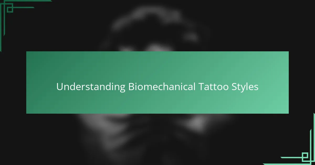 Understanding Biomechanical Tattoo Styles