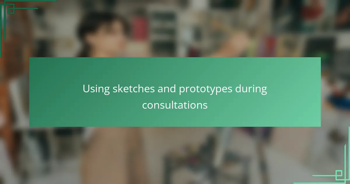 Using sketches and prototypes during consultations
